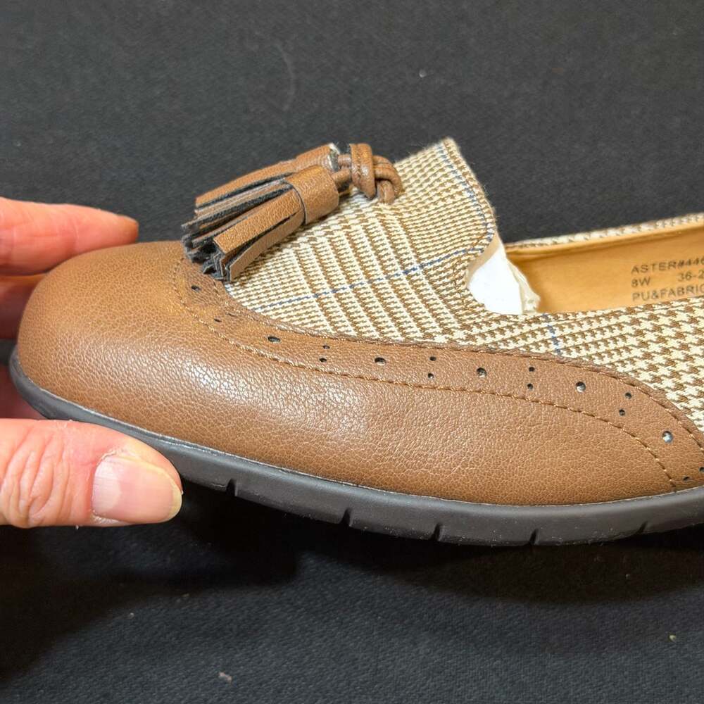 Eastview Two-Tone Tassel Loafers with Houndstooth Detail - Picture 8 of 8